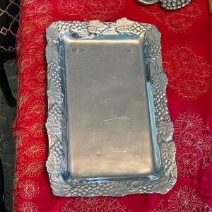 Decorative Rectangular Silver Serving Tray